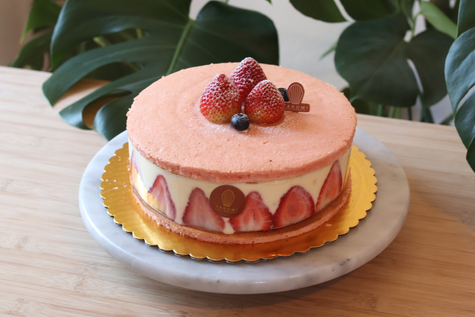 Strawberry Yuzu Cream Cheese Dacquoise Cake